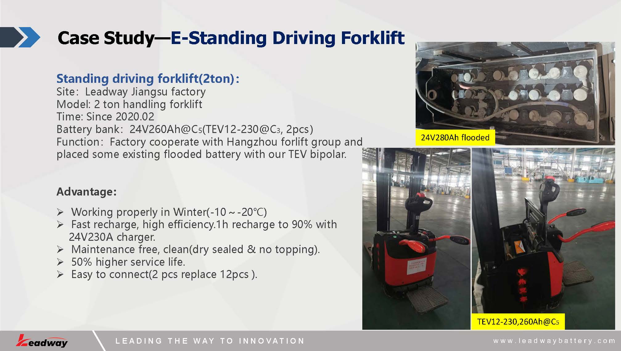Case Study—E-Standing Driving Forklift